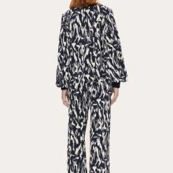 Stine Goya Cyrene Top Navy Abstract Landscape