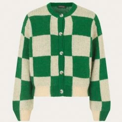 Stine Goya Ash Green Cream Melange Cardigan