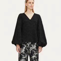 Stine Goya Ida Top Black Structure Stretch