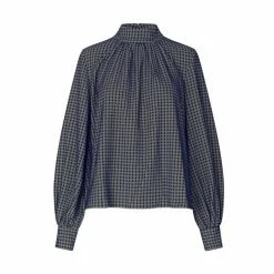 Stine Goya Eddy Top navy and green Grid Stretch