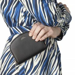 A.P.C. Black Demi Lune Leather Wallet