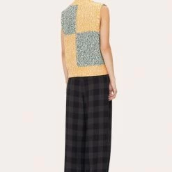 Stine Goya Annika Knit Vest Forest Check