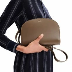 A.P.C. Taupe Demi Lune Tasche