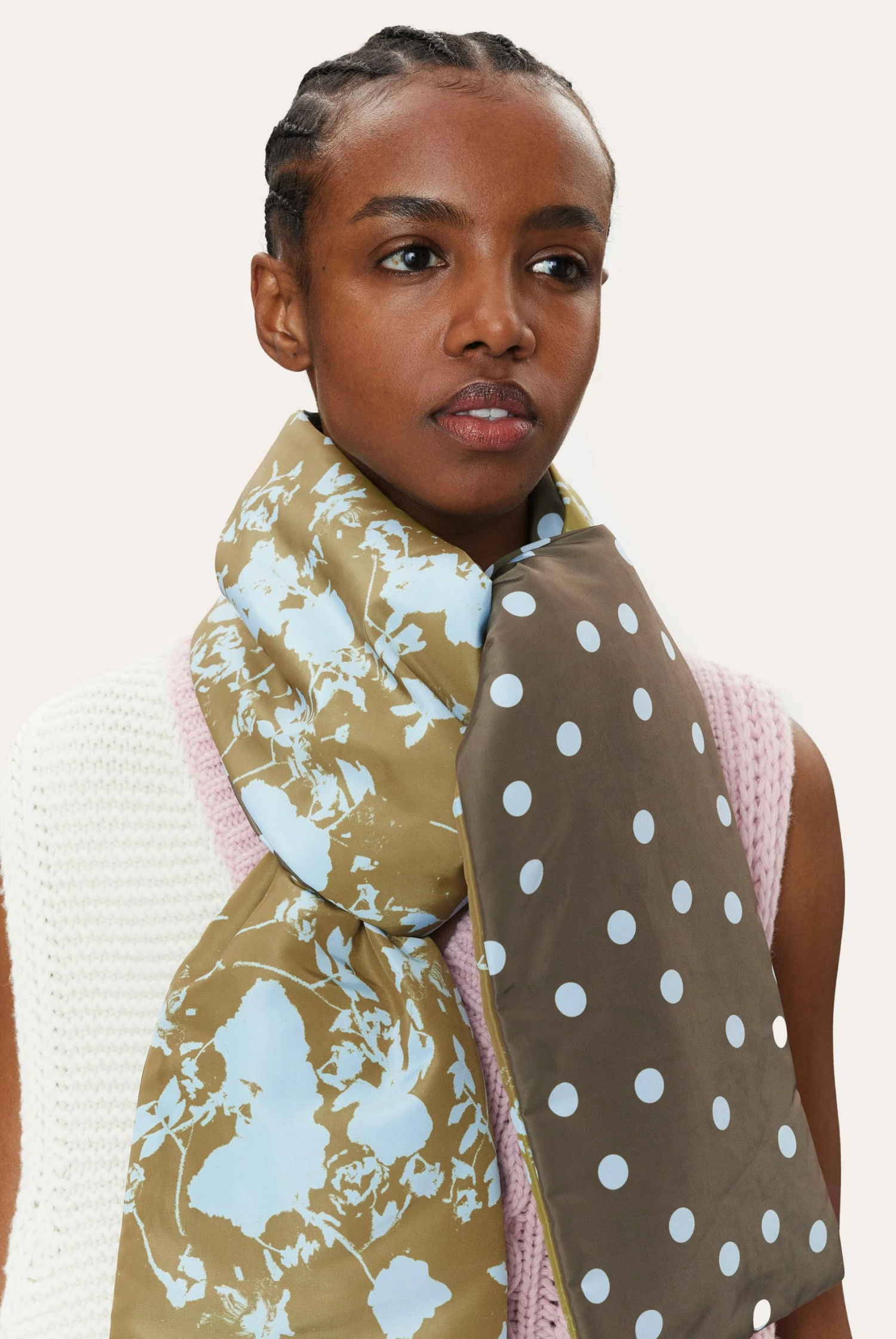 Stine Goya Frema Scarf - Flower Foliage Blue 6 Stine Goya Frema Scarf - Flower Foliage Blue