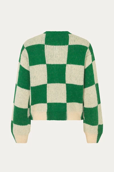 Stine Goya Ash Green Cream Melange Cardigan 4 Stine Goya Ash Green Cream Melange Cardigan