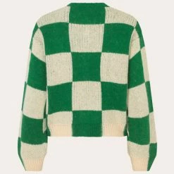 Stine Goya Ash Cardigan Green Cream Melange