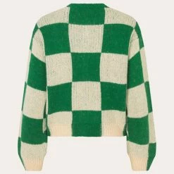 Stine Goya Ash Cardigan - Green Cream Melange