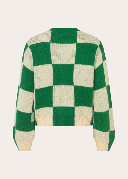 Stine Goya Ash Cardigan - Green Cream Melange 2 Stine Goya Ash Cardigan - Green Cream Melange