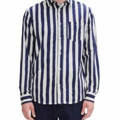 A.P.C. Mathieu Shirt - Blue/White Stripe