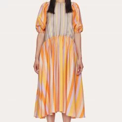 Stine Goya Amelia Dress - Sunset and Lime Stripe