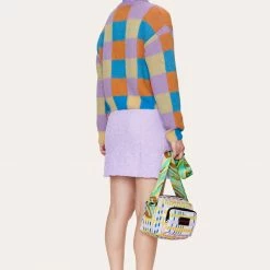 Stine Goya Multi Check Ash Knit Cardigan