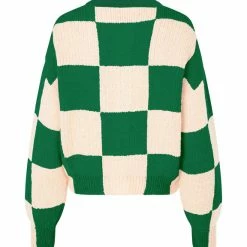 Stine Goya Ash Cardigan - Green Cream Melange