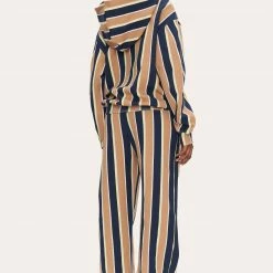 Stine Goya Jamila Hoodie - Brown Stripes Responsible