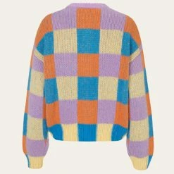 Stine Goya Multi Check Ash Knit Cardigan