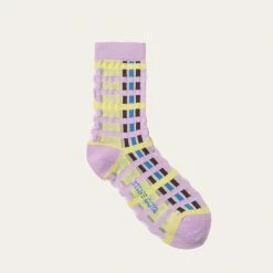 Stine Goya Techno Check Lilac Tilly Socks