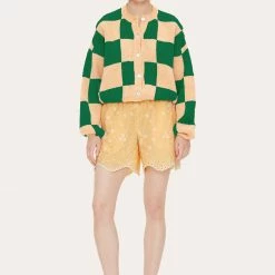 Stine Goya Ash Cardigan - Green Cream Melange