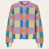 Stine Goya Multi Check Ash Knit Cardigan
